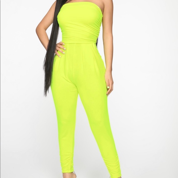 neon yellow overalls